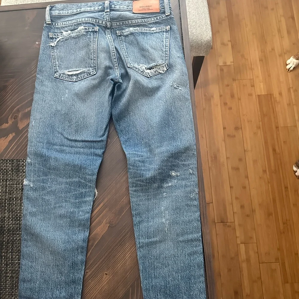 Moussy Light Blue Distressed Denim - Picture 3 of 7